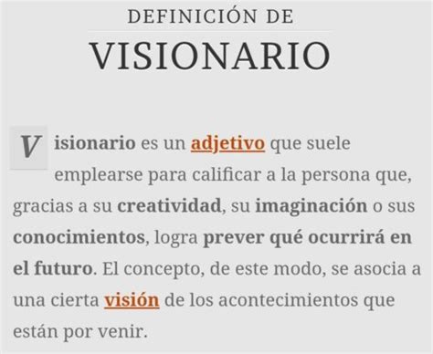 O Que Significa A Palavra Visionária