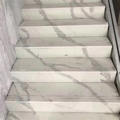 Calacatta Quartz Stairs Steps Artificial Quartz