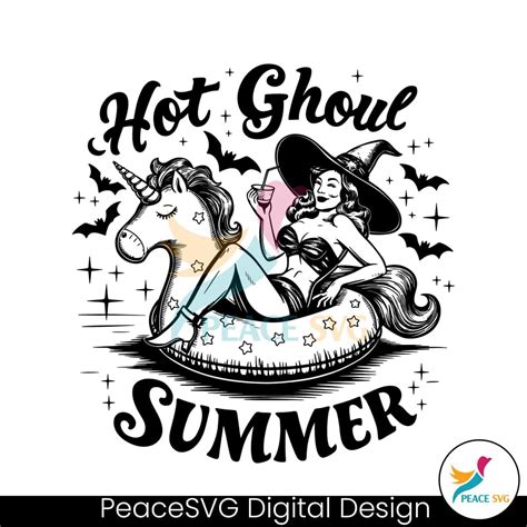Hot Ghoul Summer Goth Girl Summer Halloween SVG Clipart Peace SVG