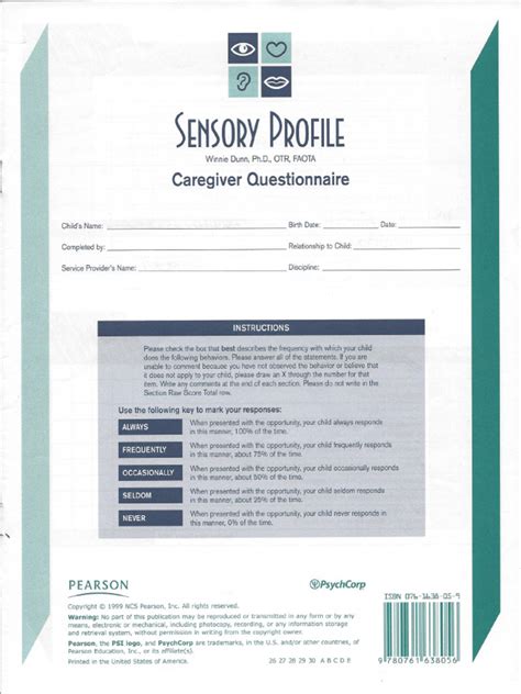 Sensory Profile Caregiver Questions Pdf