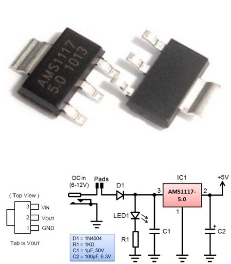 AMS1117 5 0V 5V Fixed Voltage Regulator SMD SOT223