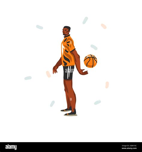 African American Basketball Player Illustration Cut Out Stock Images