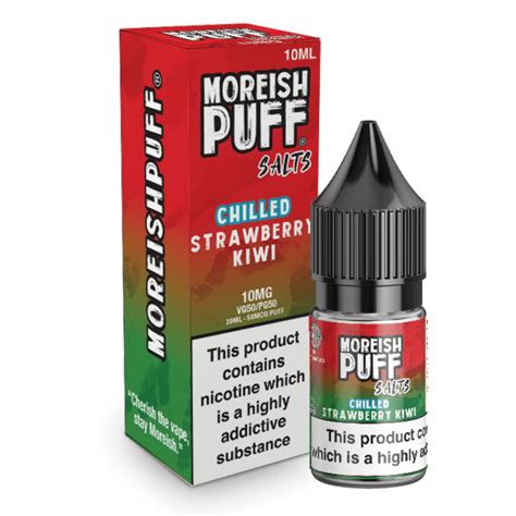 Strawberry Kiwi Chilled 10ml Nic Salt Moreish Puff Uk Vape Store