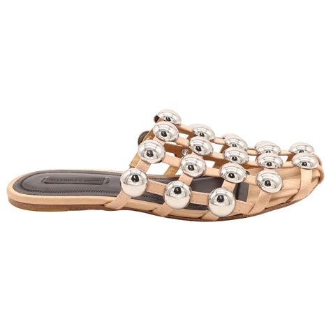Alexander Wang Amelia Studded Slippers In Nude Leather Flesh Ref Joli Closet