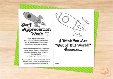 Editable Space Theme Teacher Appreciation Week Itinerary Poster Digital