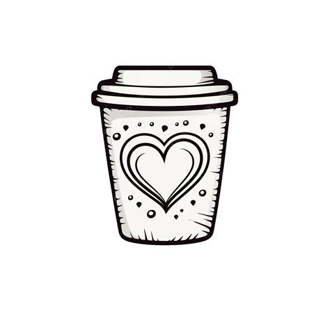 Coffee Cup Doodle With Heart Doodle Line Stroke Png Transparent