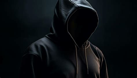 Hooded Thief Lurking In The Dark Night Generated By AI 24931606 Stock