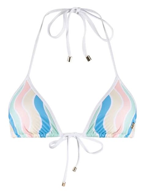 Casablanca Graphic Print Bikini Top WHATS ON THE STAR