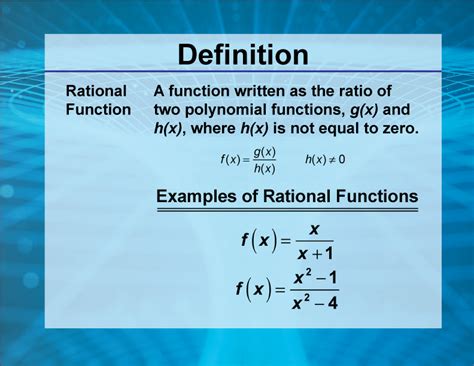 Video Definition 36 Rationals And Radicals Rational Functions Media4math