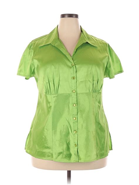 Cato Green Short Sleeve Blouse Size 18 Plus 37 Off Thredup