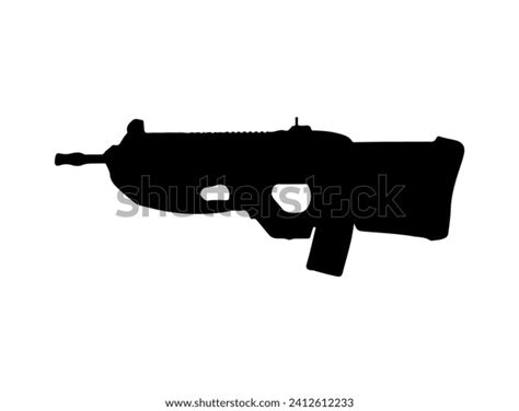 F Assault Rifle Silhouette Vector Art Stock Vector Royalty Free