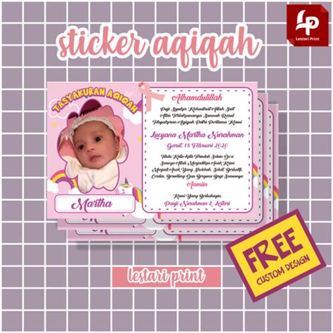 Detail Desain Stiker Aqiqah Koleksi Nomer