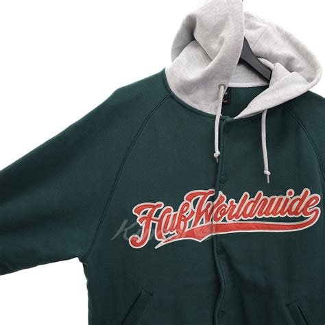 Hufハフ Crackerjack Fleece Hoodie フーデッドスウェットジャケット グリーン／グレー サイズ 12｜【公式