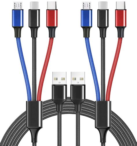 Multi Charging Cable Multi Charger Cable 2pack 4ft Nylon Braided