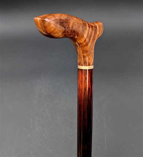 Curly Hawaiian Koa Cane Handle Cocobolo Rosewood Straight Shaft Cane