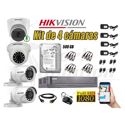 Ripley KIT 4 CÁMARA HIKVISION RI A022 KT04 FH VIGILANCIA FULL