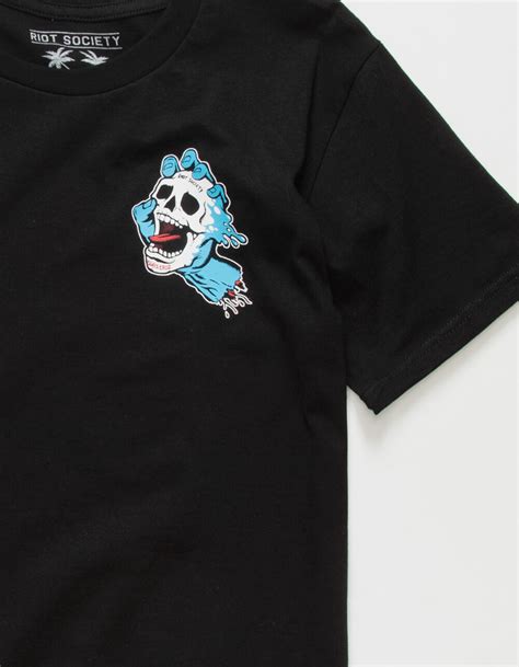 Riot Society X Santa Cruz Skull Hand Boys T Shirt Black Tillys