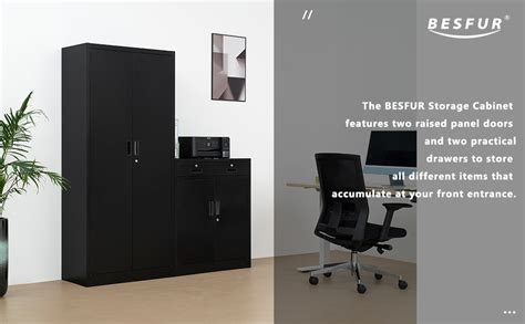 Besfur Metal Storage Cabinet Locking Storage Cabinet With