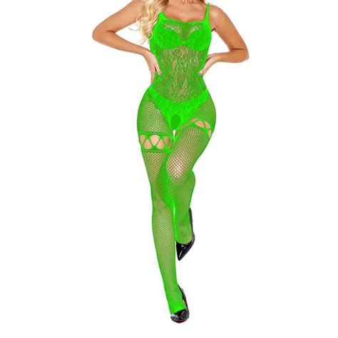 IEFIEL Sexy Bodystocking Résille Adulte Femme Body Transparent Erotique Lingerie Collant Ouvert