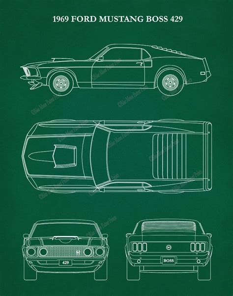 Ford Mustang Boss Poster Mustang Sports Car Poster Etsy