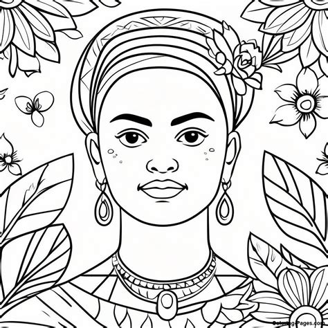 Frida Kahlo Coloring Page Coloring Pages