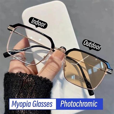 Купить Женские модные фотохромные очки для близорукости, солнцезащитные ...
