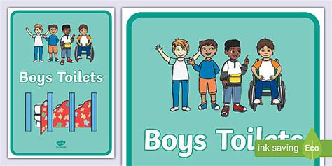 👉 Boys Toilets Area Sign Hecho Por Educadores Twinkl