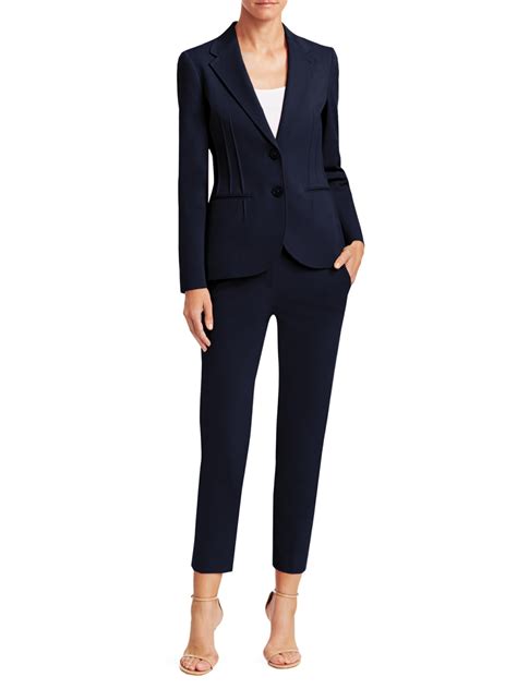 Emporio Armani Poplin Cropped Suit Pants in Blue - Lyst