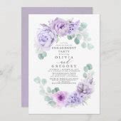 Dusty Purple Floral Elegant Engagement Party Invitation Zazzle