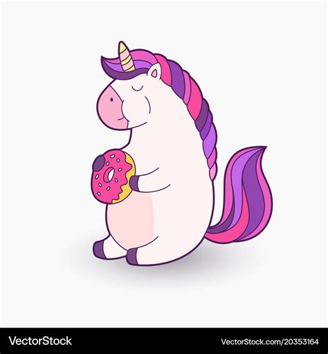 Cute cartoon unicorn funny Royalty Free Vector Image