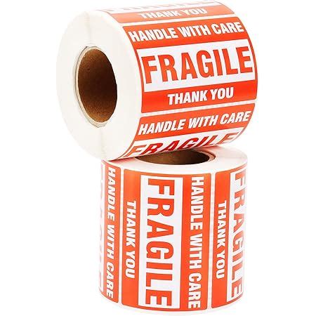 2 Rolls 1000 Labels 2 X 3 Fragile Stickers Handle With Care