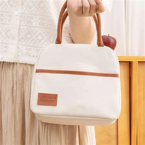 Sac Lunch Beige Chic Avec Doublure En Aluminium Pour Style Et