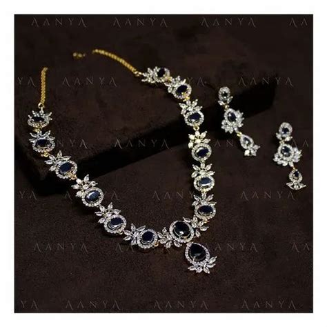 Golden Imitation Jewellery Ad Earring Necklace Set Occasion Party At