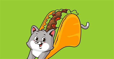 Taco Cat Cartoon Illustration, Illustrations ft. cartoon & logo ...