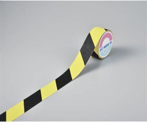 滑り止めテープ 蛍光黄 黒 ASS FTR 50mm幅5M 塩ビ 鉱物粒子 屋内外兼用 260224 as kitchenアズキッチン