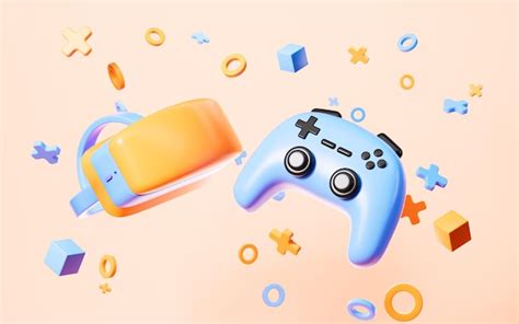 Premium Photo | Gamepad and VR glasses virtual reality headset 3d rendering