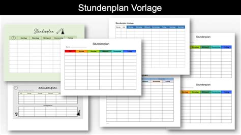 Kostenlose Stundenplan Vorlagen Word Excel Und Pdf