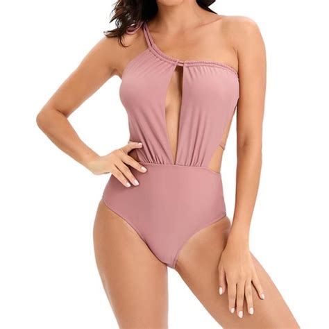 Maillot de bain bikini imprimé pour femme Soutien gorge rempli Maillots de bain une pièce