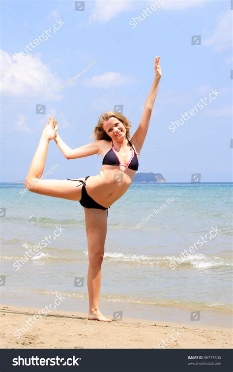 Beautiful Bikini Model Posing On Beach Stock Photo Shutterstock