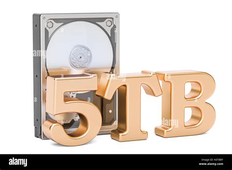 Hard Disk Drive (HDD), 5 TB. 3D rendering isolated on white background ...
