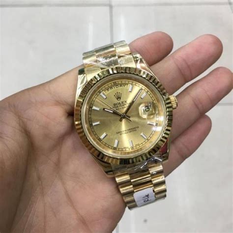 Jual Jam Tangan Rolex Pria Cowok Day Date Stainless Full Gold Premium