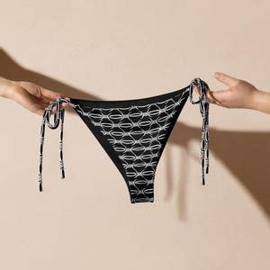 Barbed Wire Eco String Bikini Bottom Gothic Swim Print Industrial Style Swimwear Etsy