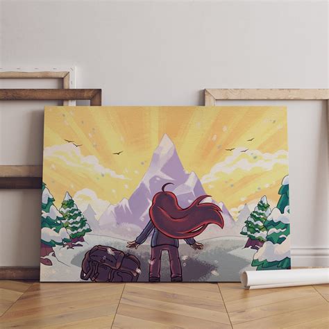 Celeste Poster Indie Gaming Art Celeste Rolled Canvas Print Gaming Room ...