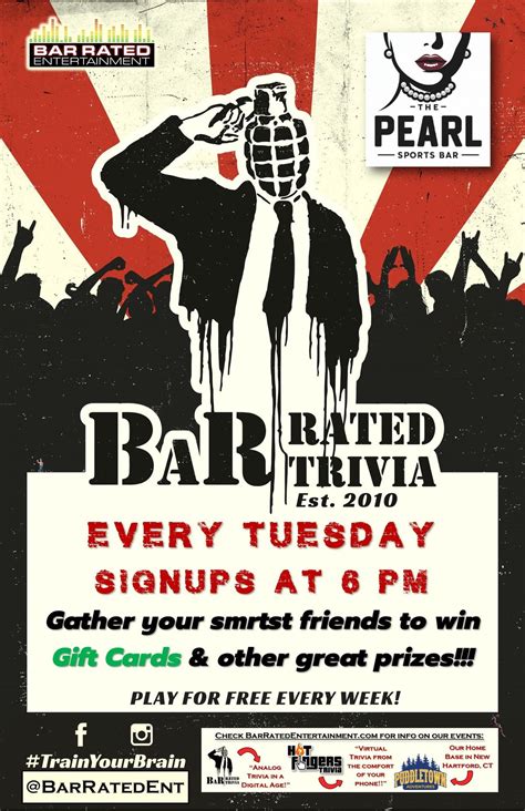 Trivia Nights at The Pearl, 623 Main Street, Manchester, CT, United