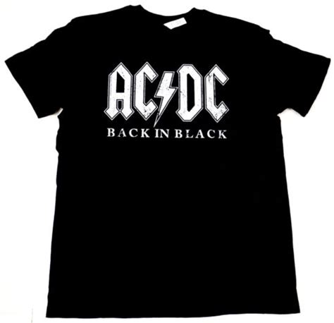 AC DC Back In Black T Shirt AC DC Classic Hard Rock Band Tee Adult Men