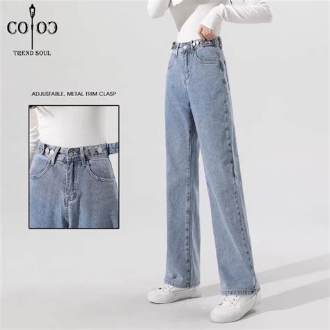 Jual Coco Trend Soul Jeans Biru Muda Kulot Highwaist Jeans Wanita