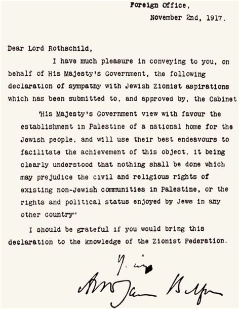 La Declaración Balfour Las 67 Palabras Que Hace 100 Años Cambiaron La