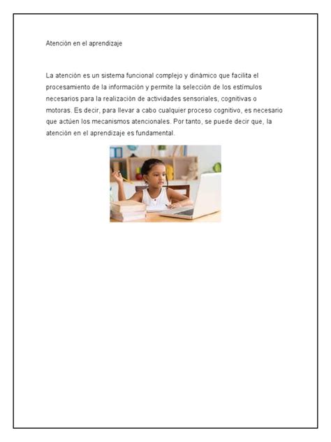 Atención En El Aprendizaje Pdf