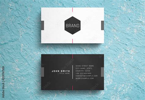 Minimalist Black and White Business Card Layout Stock Template | Adobe Stock