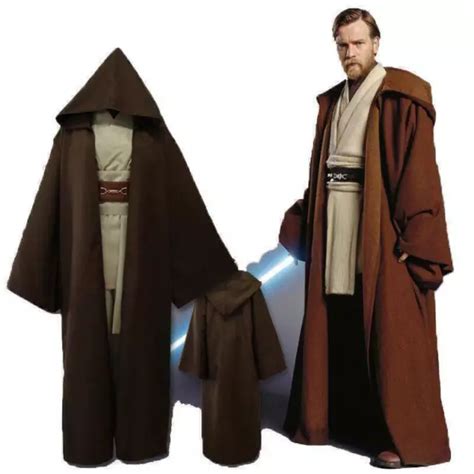 ADULTS STAR WARS Obi Wan Kenobi Jedi Knight Cosplay Costume Robe Cape